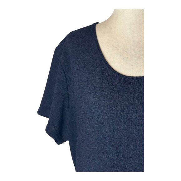 Rabbit Rabbit Rabbit Dress Women 16 Navy Blue Knit Short Sleeve Fit‎ And Flare - Picture 5 of 9